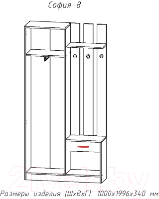 Секция в прихожую Астрид Мебель София-8 / ЦРК.СОФ.08 (анкор белый)