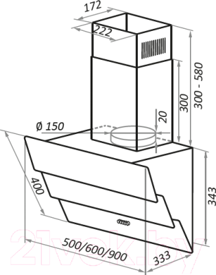 Вытяжка наклонная Maunfeld Cascada 60