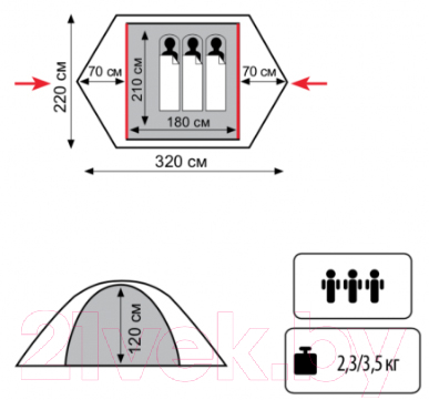 Палатка Tramp Lite Hunter 3 / TLT-001
