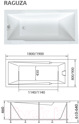 Ванна акриловая 1Марка Raguza 180x80