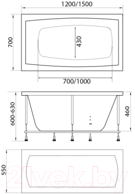 Ванна акриловая 1Марка Viola 150x70