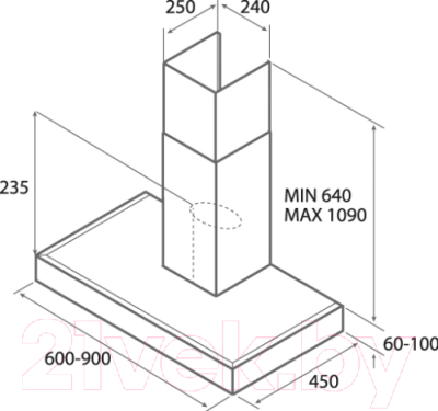 Вытяжка Т-образная Jetair Polap 60 Inox