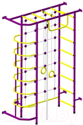 Детский спортивный комплекс Пионер 9 (пурпурный/желтый) - фото