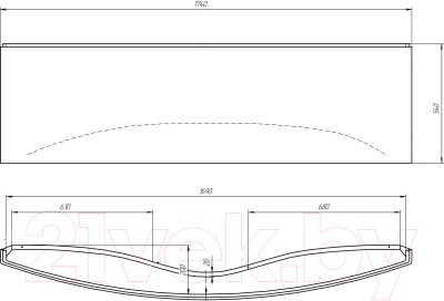 Экран для ванны 1Марка One Nega 170