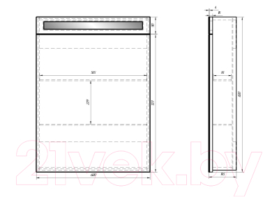 Шкаф с зеркалом для ванной Dreja Uni 60