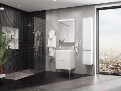 Шкаф с зеркалом для ванной Акватон Стоун 60 (1A231502SX010)