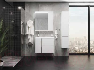 Шкаф с зеркалом для ванной Акватон Стоун 80 (1A228302SX010)