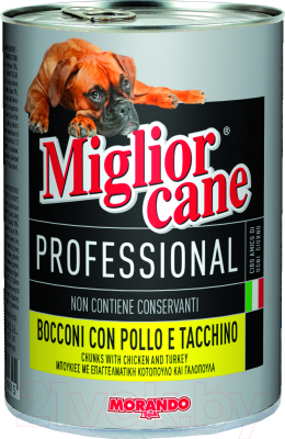 Влажный корм для собак Miglior Cane Professional Chicken&Turkey - фото