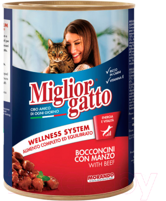Влажный корм для кошек Miglior Gatto Classic Beef - фото