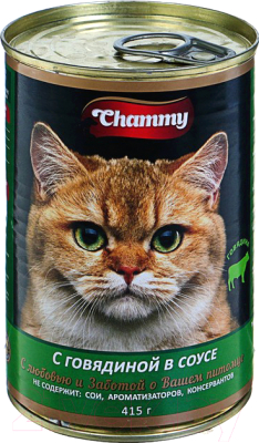 Влажный корм для кошек Chammy Говядина в соусе - фото