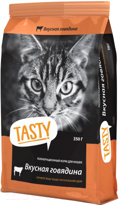 Сухой корм для кошек Tasty Cat С говядиной (350г) - фото