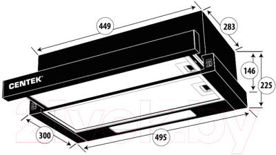 Вытяжка телескопическая Centek CT-1840-50 SS