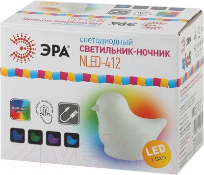 Ночник ЭРА NLED-412-1W-W