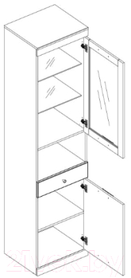 Шкаф-пенал с витриной Anrex Jagger 1V1D1SN