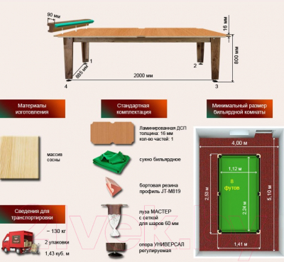 Бильярдный стол РуптуР Мастер / 151.00.08
