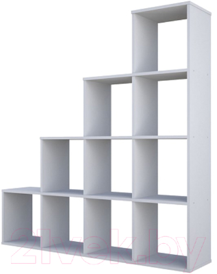 Стеллаж Polini Kids Home Smart Каскадный 10 секций (белый) - фото