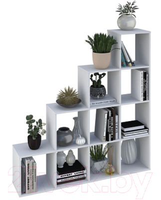Стеллаж Polini Kids Home Smart Каскадный 10 секций (белый)