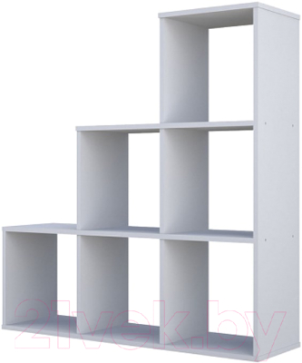 Стеллаж Polini Kids Home Smart Каскадный 6 секций (белый) - фото