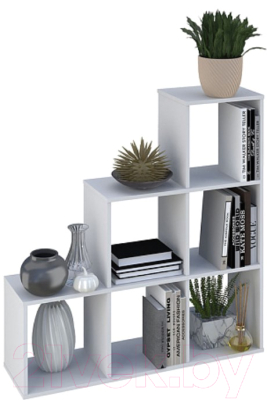 Стеллаж Polini Kids Home Smart Каскадный 6 секций (белый)