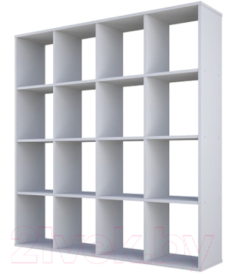 Стеллаж Polini Kids Home Smart Кубический 16 секций (белый) - фото