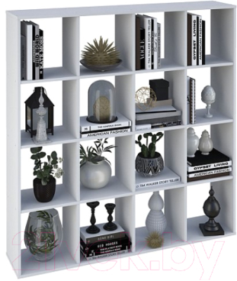 Стеллаж Polini Kids Home Smart Кубический 16 секций (белый)