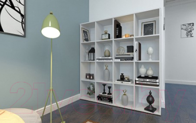 Стеллаж Polini Kids Home Smart Кубический 16 секций (белый)