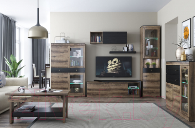 Шкаф с витриной Anrex Jagger 2V2D1S