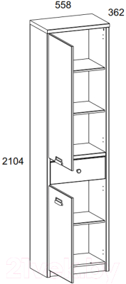 Шкаф-пенал Anrex Diesel 2D1S/D1 (дуб мадура/веллингтон)