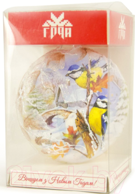 Елочная игрушка Грай Медальон-Синички Ф-94