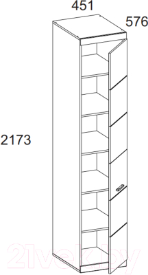 Шкаф-пенал Anrex Oskar 1DG (дуб санремо)