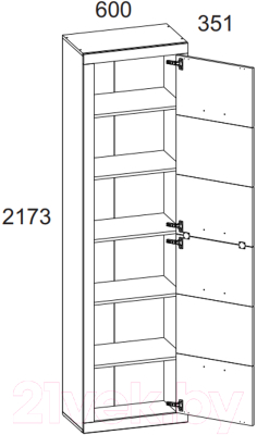 Шкаф-пенал Anrex Oskar 1DM (дуб санремо)