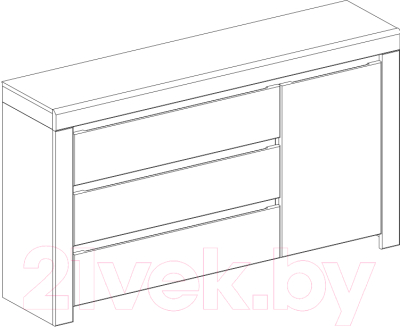 Тумба Anrex Taurus 1D3S (белый глянец/дуб вотан)