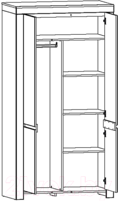 Шкаф Anrex Taurus 2DG (белый глянец/дуб вотан)