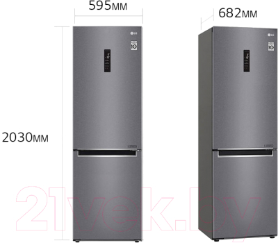 Холодильник с морозильником LG DoorCooling+ GA-B509MLSL