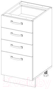 Шкаф-стол кухонный Anrex Alesia 4S/40-F1 (серый/дуб анкона)