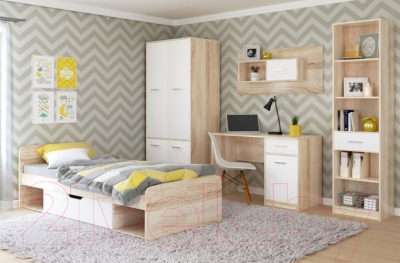 Письменный стол Империал Стелс 120 / 1д1ящ (дуб сонома/белый)