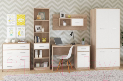 Письменный стол Империал Стелс 120 / 1д1ящ (дуб сонома/белый)