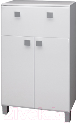 Шкаф для ванной Гамма 32.60 ОФ2 (белый, с ящиком) - фото