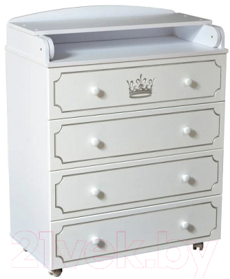 Комод пеленальный Антел Nikol МДФ 800/4 (белый) - фото
