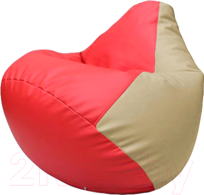 Бескаркасное кресло Flagman Груша Макси Г2.3-0912 (красный/бежевый) - фото