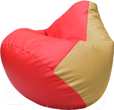 Бескаркасное кресло Flagman Груша Макси Г2.3-0913 (красный/бежевый) - фото