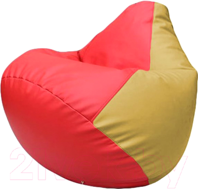 Бескаркасное кресло Flagman Груша Макси Г2.3-0908 (красный/охра) - фото