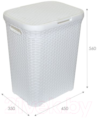 Корзина для белья Violet Ротанг / 186006 (60л, белый)