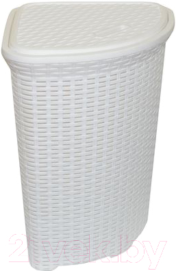Корзина для белья Violet Ротанг / 235006 (60л, белый) - фото