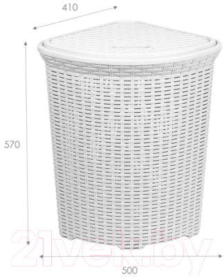 Корзина для белья Violet Ротанг / 235006 (60л, белый)