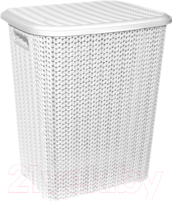 Корзина для белья Violet Вязь / 206006 (60л, белый) - фото