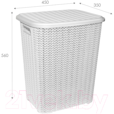 Корзина для белья Violet Вязь / 206006 (60л, белый)