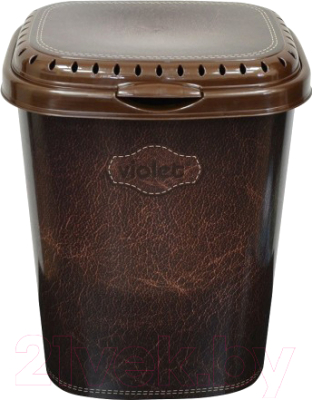 Корзина для белья Violet С декором Кожа / 196094 - фото