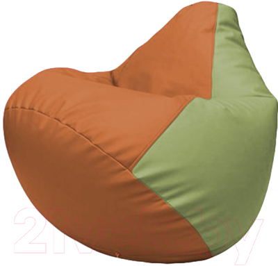 Бескаркасное кресло Flagman Груша Макси Г2.3-2019 (оранжевый/оливковый) - фото