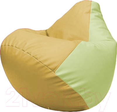 Бескаркасное кресло Flagman Груша Макси Г2.3-0804 (охра/светло-салатовый) - фото